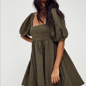 Free People Violet Mini Dress Olive Green Size S